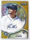   Bowman Sterling GOLD REFRACTOR AUTO Dustin Ackley RC MARINERS #d/50