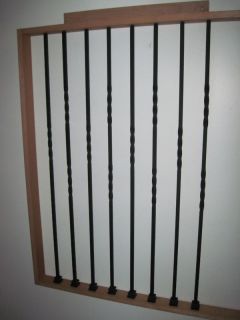 SINGLE OR DOUBLE TWIST IRON BALUSTERS SMOOTH BLACK WITH SHOE INCLUDED