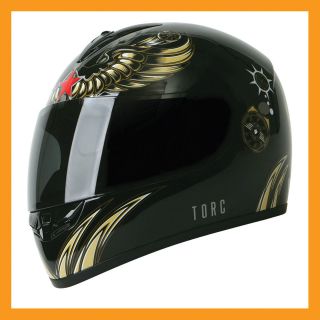 TORC Rush T13 Full Face Motorcycle Helmet   Skull Aviator XS S M L XL
