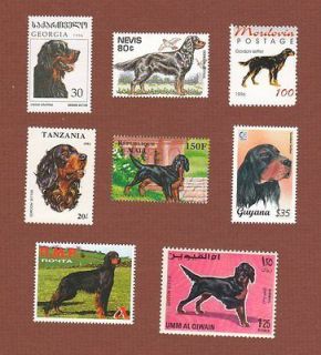 Gordon Setter dog postage stamps set of 8 MNH