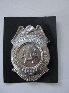AAA Patrolman, School Safety Patrol, badge, old, advertisement emblem 