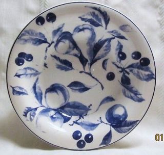   BLUE WHITE FRUIT PATTERN CEREAL or SOUP BOWL made ITALY
