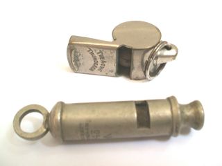 Vintage Acme Thunderer Whistle With Military Whistle Marked 1943 Broad 
