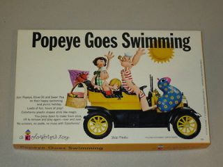 N10. Popeye Goes Swimming Colorforms Toy Unused in Box 1963 NM