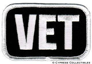 MILITARY VET MOTORCYCLE BIKER PATCH WHITE WAR EMBLEM embroidered iron 