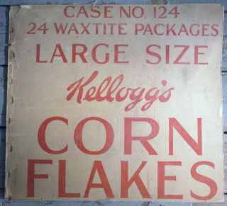   1920s 30s Kelloggs Corn Flakes Cereal Box Delivery Shipping Crate Top