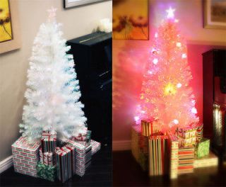   PRE LIT MULTI COLOR LED FIBER OPTIC CHRISTMAS TREE WITH MUSICAL BOX