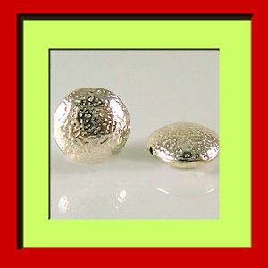 Bali Sterling Silver Hammered Lentil Beads 9mm B18