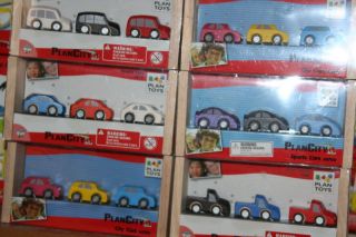 nib 1BOX, 3 Plan Toys CARS~ fits ALL wooden TRAIN track