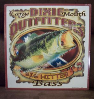   BASS DIXIE OUTFITTERS BIG HIT Metal Sign Wall Decor Made in the USA