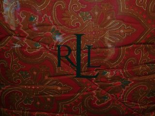 Ralph Lauren RED BROWN Paisley ABENHALL 4pc KING Comforter SET $500