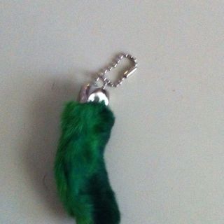 LUCKY RABBIT FOOT KEYCHAIN 3 INCHES IN LENGTH GREEN