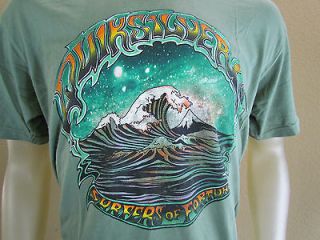 NWT Quiksilver Greatful Fortune Surf Premium Graphic T Shirt Green 