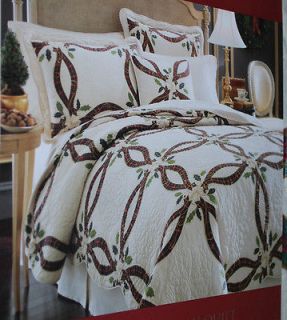 Lenox Holiday Nouveau Quilt Full / Queen Christmas Bedding NIP $220 