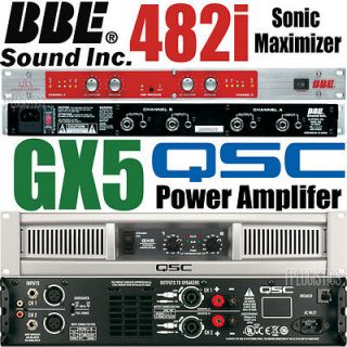 QSC GX5 850w Power Amplifier Amp and BBE 482i Sonic Maximizer Audio 