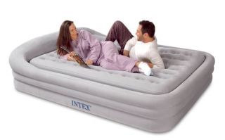 INTEX 66971 Queen Size Inflatable Comfort Mattress With Frame Bed NIB 