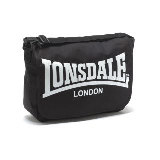 Lonsdale Bag Messenger Shoulder School Bag   Basic Logo Black