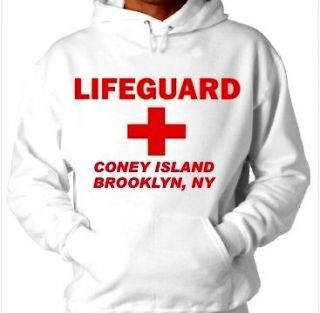 LIFEGUARD CROSS HOODIE HOODY CONEY ISLAND BKLNY NY LIFE GUARD SHIRT 
