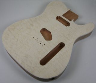 Texas Custom Quilted Silver Maple, Mahogany, guitar body, Double White 
