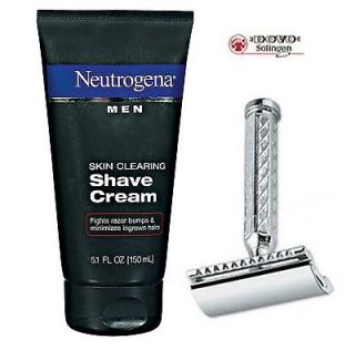 DOVO Nickel Plated Safety Razor + Neutrogena Shaving Cream