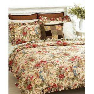 NWT RALPH LAUREN COASTAL GARDEN Beautiful Beige Floral Comforter Cover 