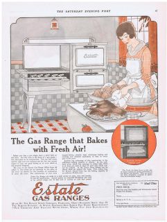 1922 VINTAGE AD   ESTATE GAS RANGE 3 4