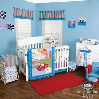   Kid Toddler Nascar Race Car For Crib Nursery Blanket Theme Bedding Set