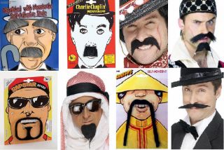 Range of Moustaches Ali G Goatee Arab Bandit Pirate Charlie Chaplin 
