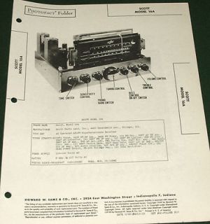 SCOTT Receiver/Amp Model 16A ORIGINAL 1948 Photofact Service Manual 