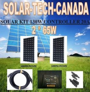 Solar Panel KIT Panneau Solaire 130W 65 Watt 2 * 65 W 20A controller 