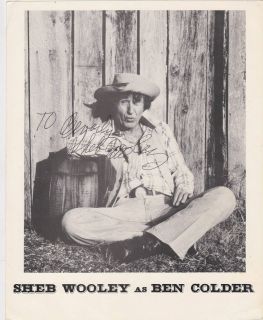 SHEB WOOLEY RAWHIDE ACTOR PURPLE PEOPLE EATER MUSIC AUTOGRAPH SIGNED 