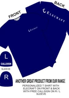 PERSONALIZED ELECRAFT  T SHIRT WITH FREE CALLSIGN *NEW*