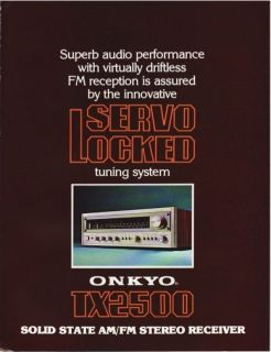Onkyo TX 2500 Stereo Receiver Brochure