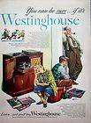 1948 Westinghouse Radio Record Player Teens Listening Old Man Pipe 