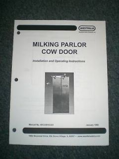 WESTFALIA MILKING PARLOR COW DOOR STALL MANUAL