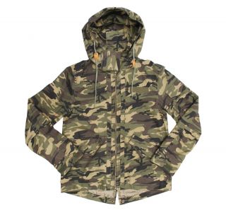 New Mens Fitted Full Camo Hoodie Jacket/Windbre​aker/Outerwear
