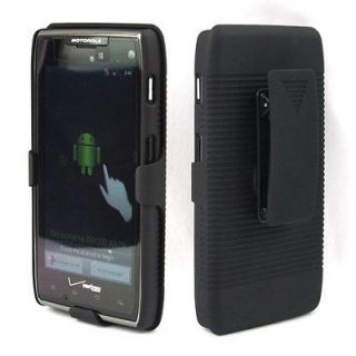 For Motorola Droid Razr Maxx HD Case Black Cover + Holster Belt Clip w 