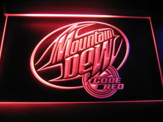 W1602 Mountain Dew Code Red Neon Light Sign