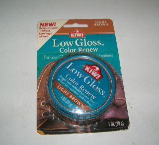 Kiwi Shoe polish Low Gloss Light or Medium Brown leather color renew