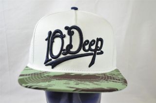 10 DEEP OFF WHITE NAVY BLUE AND CAMOUFLAGE ONE SIZE FITS ALL SNAPBACK 