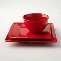 NIB corsica home Ruby red Square dinnerware 3 piece set