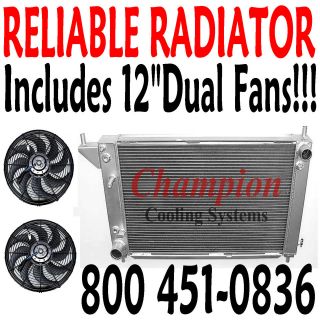 ON SALE 12Dual Fans Champion Aluminum 3 Row Radiator for Mustang 