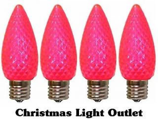   SHIP 25 C9 Pink RETRO FIT Screw in LED Xmas Light Replacement BULBS