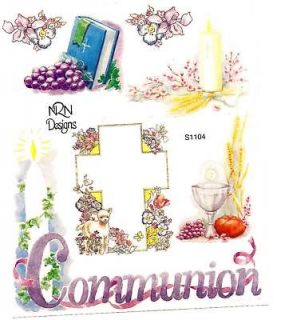 COMMUNION Cross Bible SCRAPBOOKING STICKERS Christian Catholic