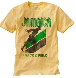 JAMAICA TRACK AND FIELD URBAN PIPELINE YELLOW MENS ADULT T SHIRT BNWT