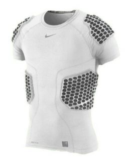   nike pro combat deflex padded rib compression SS shirt/wht football