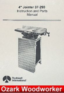 ROCKWELL 4 Jointer 37 290 Operating & Parts Manual 0606