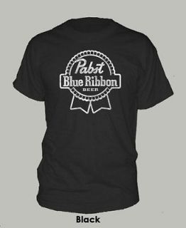 PBR ~ T SHIRT Pabst Blue Ribbon Metallic Silver Logo ALL SIZES 