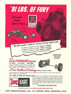 WOW Vintage & Rare 1960s Rupp Dart Kart A Bone Ad