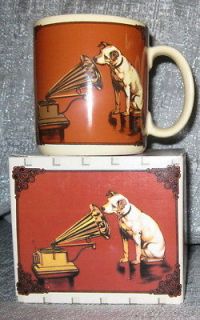 Nipper Victor Edison Dog & Phonograph Ceramic COFFEE MUG CUPS   NOS 